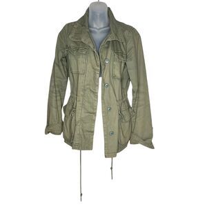 Ecote Military Style Jacket Button Down Green Medium